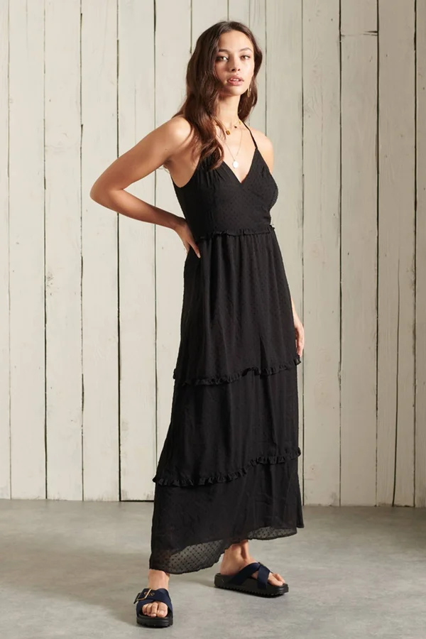 Superdry Margaux Maxi Dress - Black - Maxi Dresses