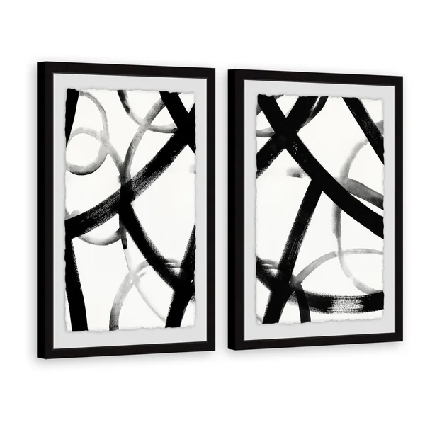 Monochrome Ripple Diptych, Size: 24 inch x 32 inch