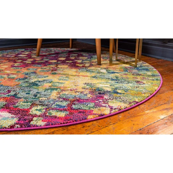 Unique Loom Ivy Jardin Round Rug - 10& x 10& Multi