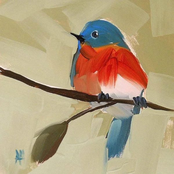 Easy Art Prints Angela Moulton's 'Bluebird NO. 21' Premium Canvas Art - 30 x 30 - Brazilian Barnwood Frame