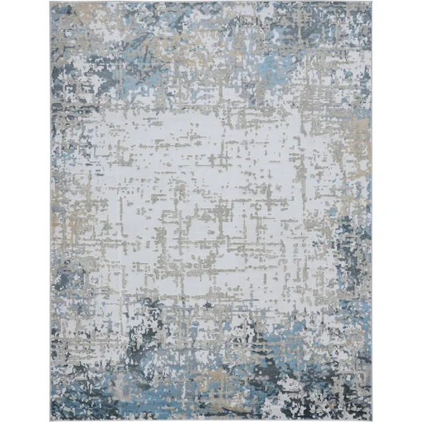 Alise Rugs Emory Contemporary Abstract Area Rug - Dark Blue - 2&2&& x 7&3&&