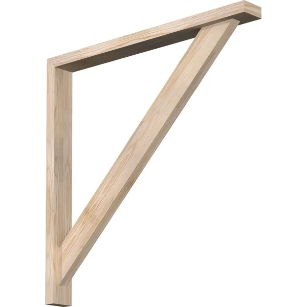 Ekena Millwork 1465032 3 1/2x22W x 34x22D x 34x22H Traditional Block Smooth Bracket w/ Offset Brace - Douglas Fir