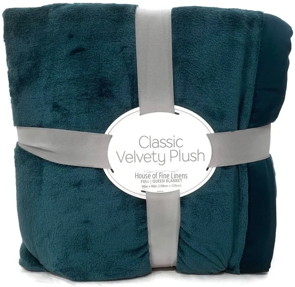 Berkshire Classic Velvety Plush Blanket - Full, Queen - Atlantic Blue