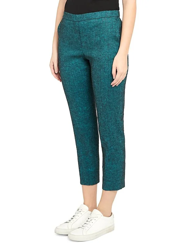 Theory Women's Treeca Stretch-Linen Cropped Pants - Denim - Size 0