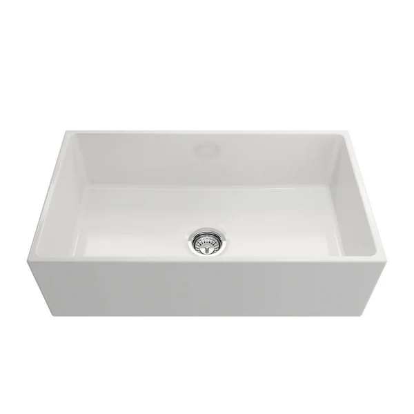 BOCCHI Farmhouse Contempo 33x22 Apron Front Fireclay Single Bowl Kitchen Sink, Sapphire Blue