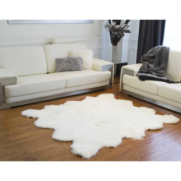 72x22 x 72x22 x 1.5x22 Off White Octo Faux Sheepskin - Area Rug