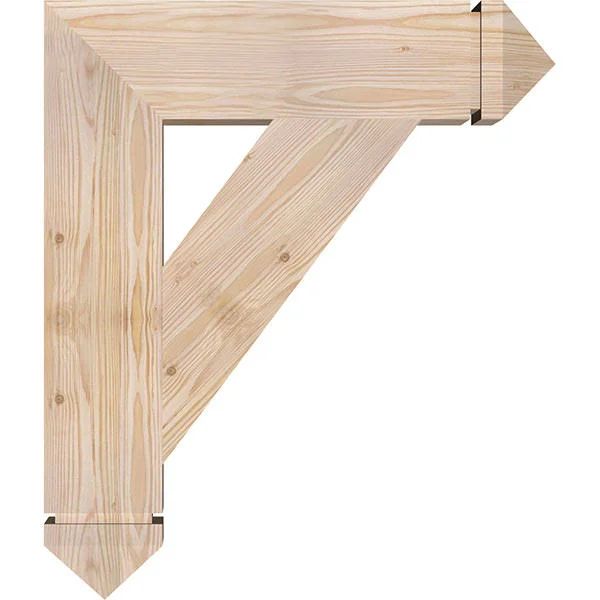Ekena Millwork BKT06X24X28TRA03SDF 5 1/2x22W x 24x22D x 28x22H Traditional Arts & Crafts Smooth BRACKET, Douglas Fir