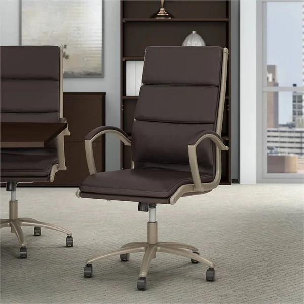 Scranton & Co High Back Leather Executive Office Chair in Brown
