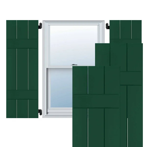 Noralco Industries - Inc. RWB12X026CGP 12x22W x 26x22H Exterior Three Board (2 Batten) Real Wood Pine Board-n-Batten Shutters (Pe