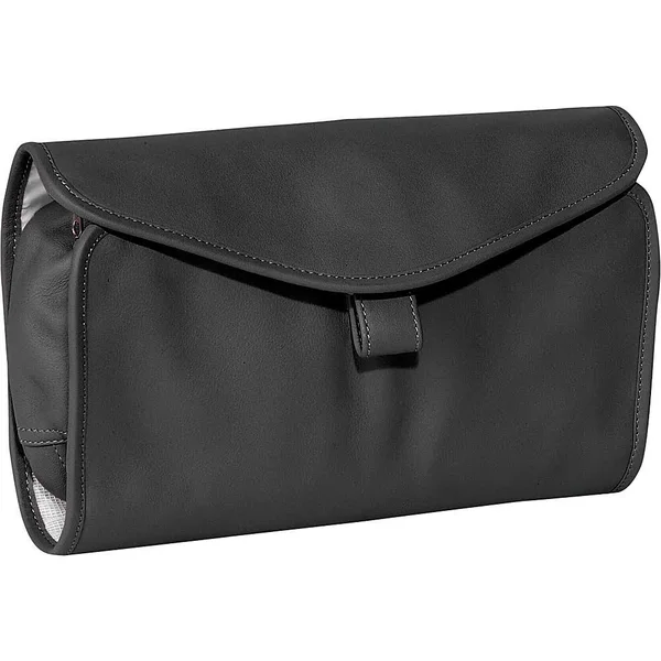 Royce Leather Hanging Toiletry Bag (Black)