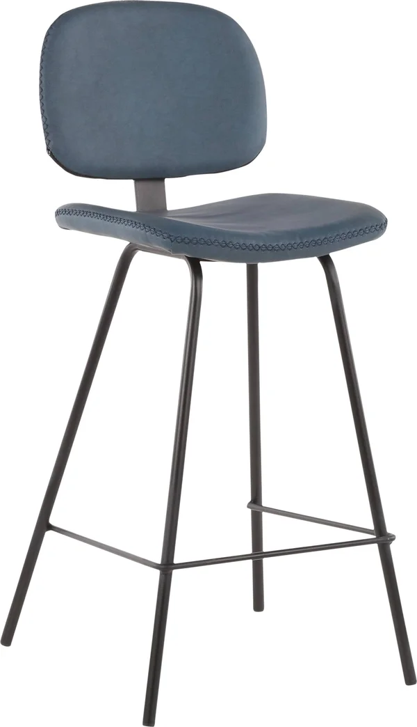 LumiSource Industrial Nunzio Counter Stool - Set of 2 - Blue