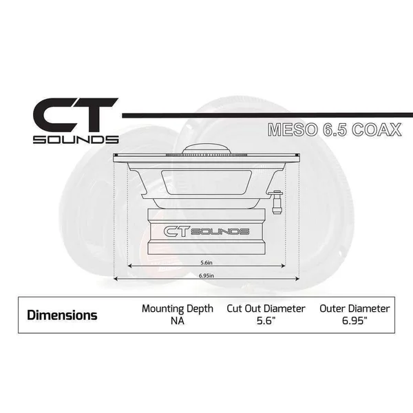 ct Sounds Meso 6.5 inch 2 Way Silk Dome Full Range Coax Coaxial Speakers (Pair)