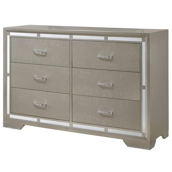 Glory Furniture Alana Silver Champagne Dresser