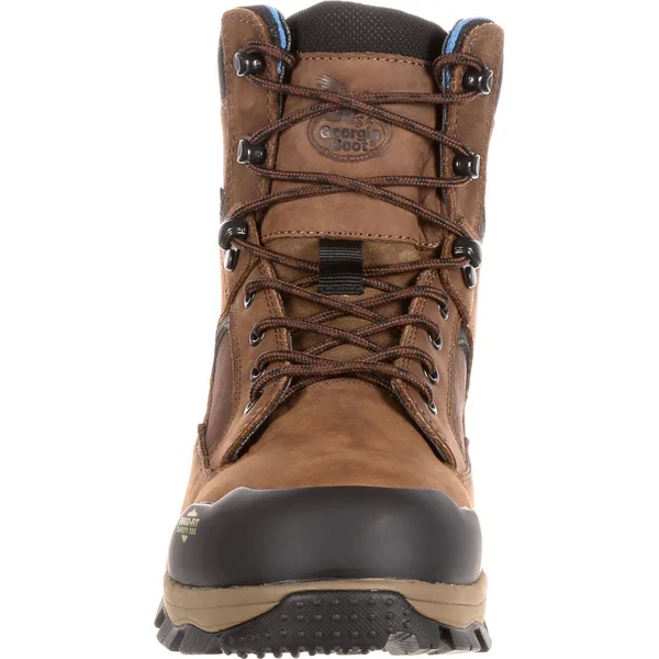 Men's Brown Georgia Boot Blue Collar Composite Toe Waterproof Work Hiker Size 11(Wide)