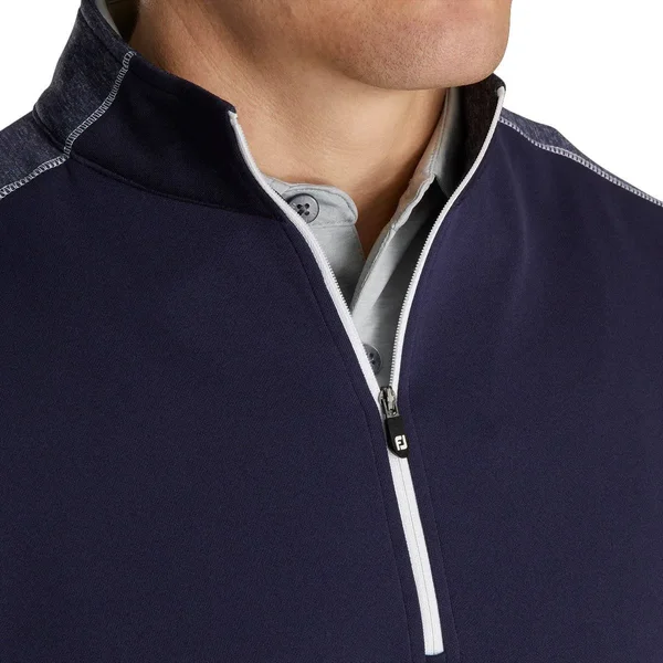 FootJoy Tonal Heather 1/2 Zip Midlayer Navy Medium