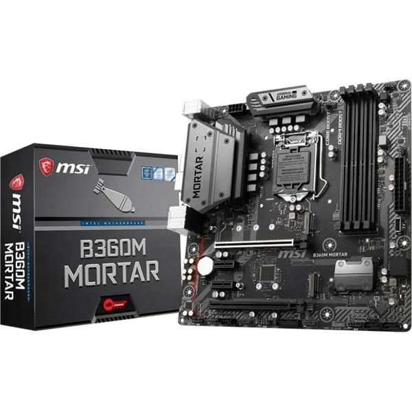 MSI B360M MORTAR with Intel B360 Express microATX Motherboard - LGA1151 Socket