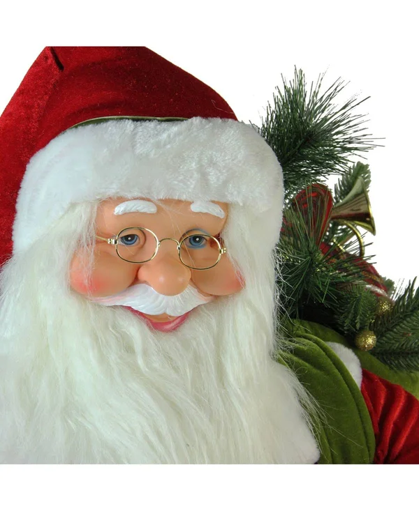 Northlight 42x22 Traditional Santa Claus Riding A Bicycle Commercial Christmas Decoration