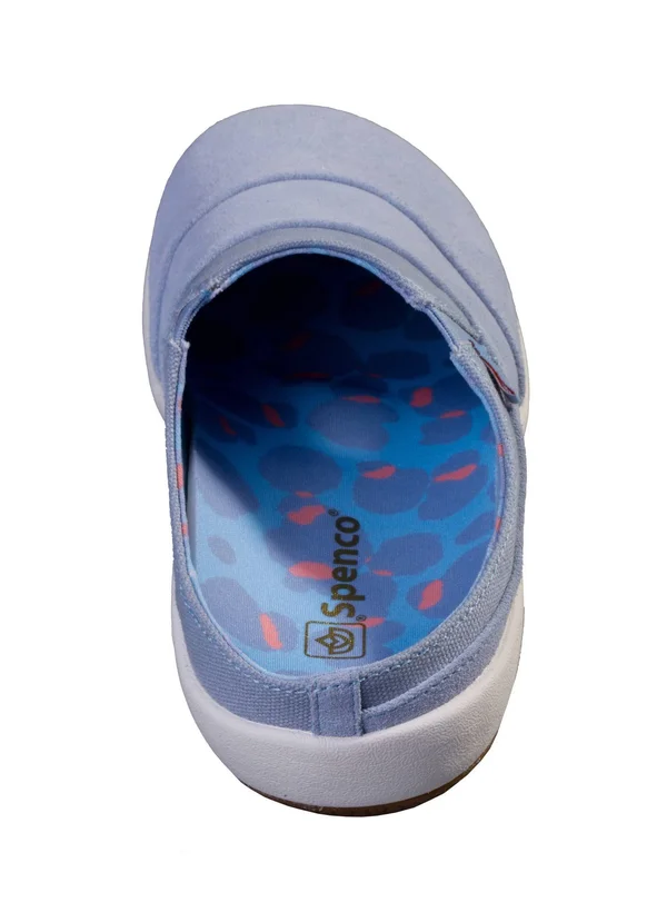 Spenco Orthotic Layered Siesta Mules - NuevoBokeh, Size 7-1/2 Medium, Blue Fog