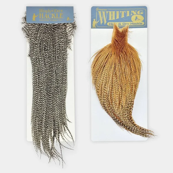 Whiting High & Dry Hackle Cape Grizzly Dyed Orange