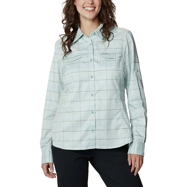 Columbia Women's Silver Ridge Lite Plaid Long Sleeved Shirt - S - GreenPlaid