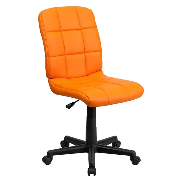 Offex Mid Back Orange Quilted Vinyl Task Chair
