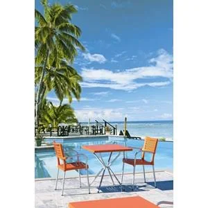 Compamia ISP041-ORA Gala Resin Dining Arm Chair Orange (Set of 4)