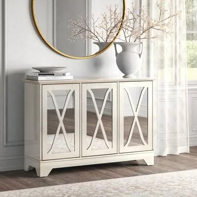 Ames 52x22 Wide Sideboard Lark Manor Color: Distressed Antique White