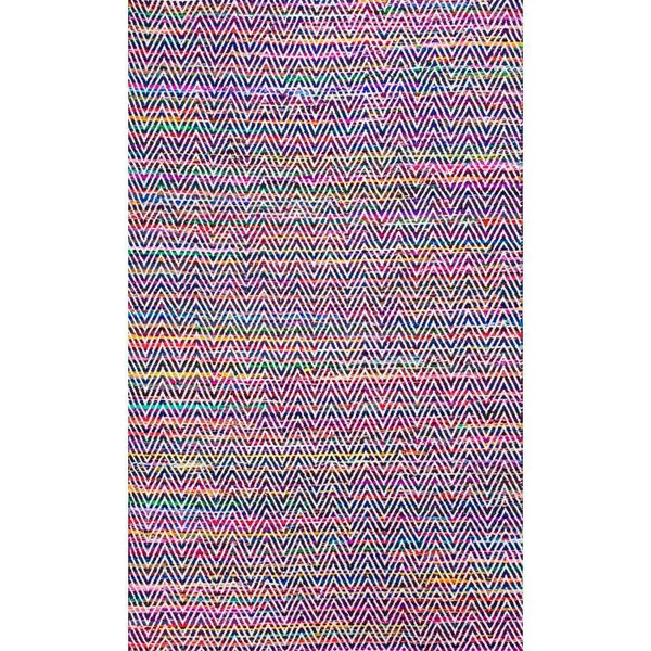 nuLOOM Hand-Woven Chevron Rochell Area Rug, Size: 5& x 8&