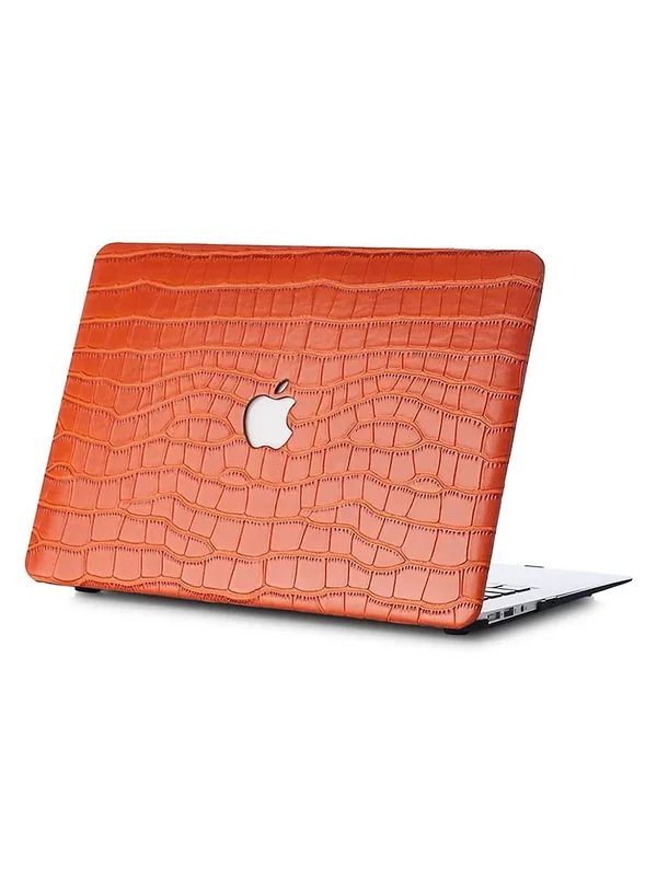 Chic Geeks Faux Crocodile MacBook Case - Mandarin