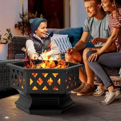 Lowa Park 24'' H x 24.5'' W Metal Outdoor Fire Pit Darby Home Co