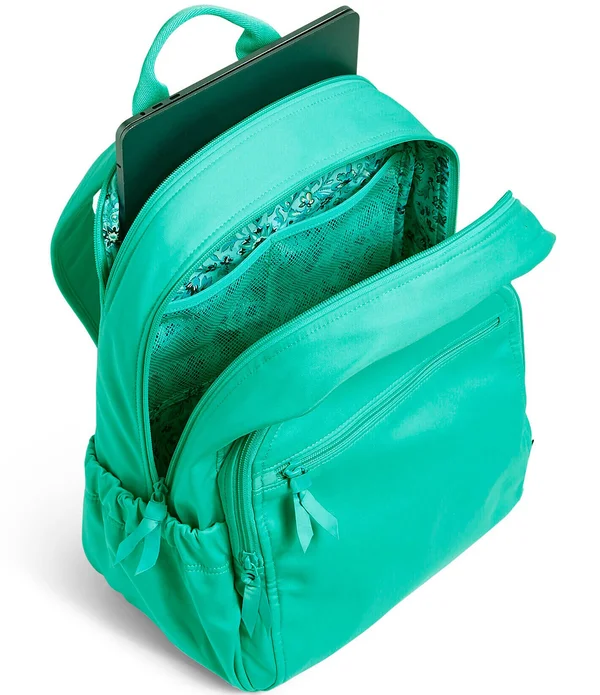 Vera Bradley Campus Backpack - Turquoise Sky-Recycled Cotton