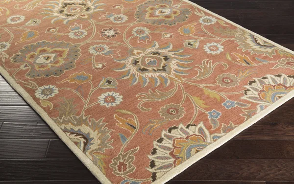 Black 6& Square Traditional Wool Area Rug - Hauteloom