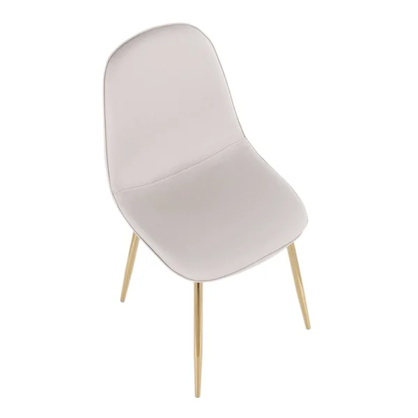 Pebble Chair - Set of 2 - Gold Steel, Cream Velvet