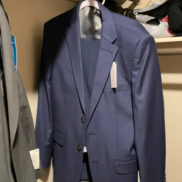 J.M. Haggar Texture Weave Classic Fit Suit SEPARATE Jacket - 38 Regular, Blue