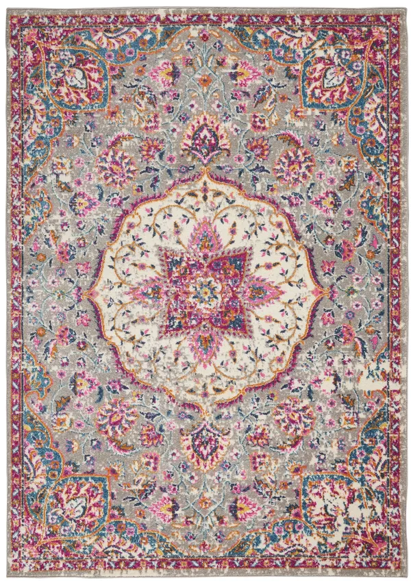 Nourison Passion PSN22 Area Rug, Grey/Multi, 8& Round
