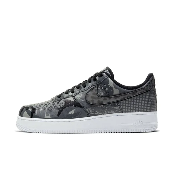 Nike Mens Air Force 1 07 QS - Black-LT Smoke Grey -Size - 6