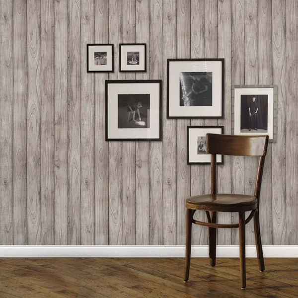 Simple Shapes Wood Peel and Stick Wallpaper - Grey