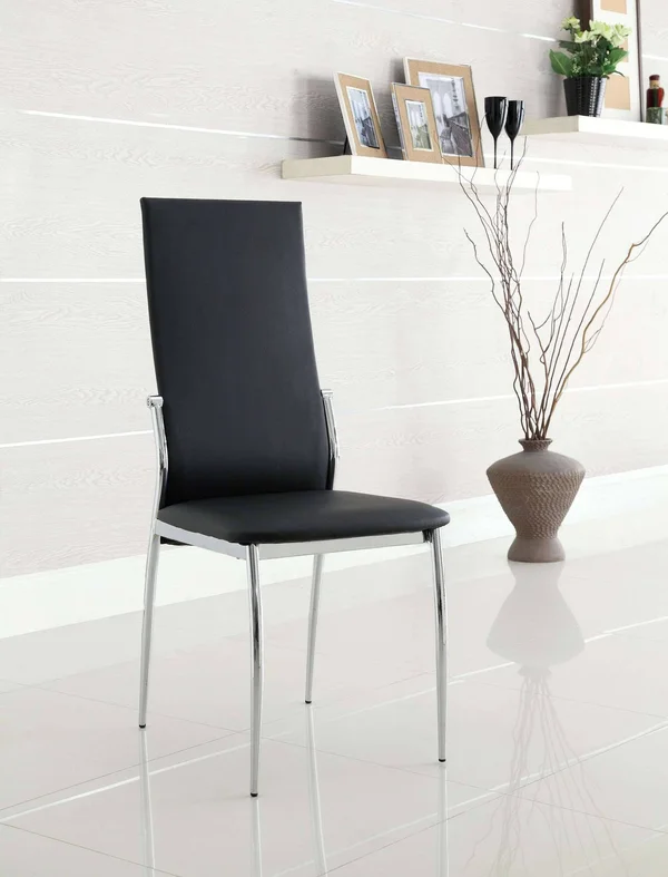 Kalawao Black Leatherette Side Chair Set of 2
