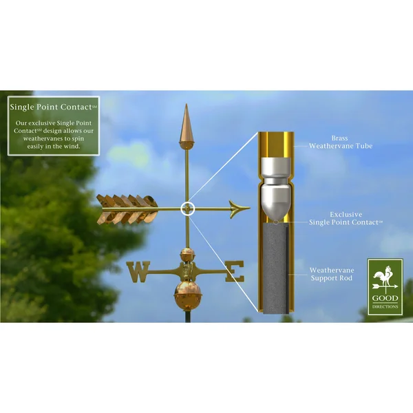 Good Directions - Arrow Polished Copper Weathervane