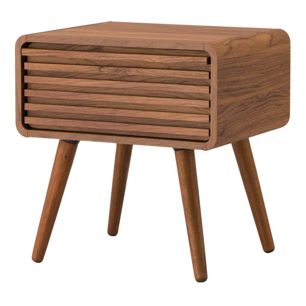 New Pacific Direct Wilson Slat Side Table, Walnut