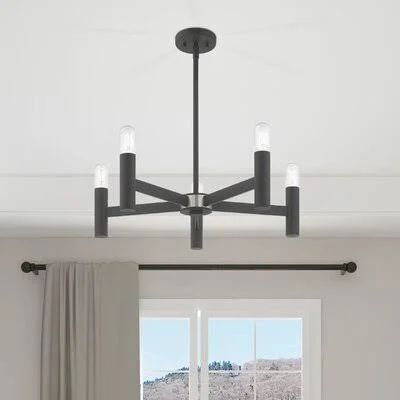 Beldale 5 - Light Candle Style Classic, Traditional Chandelier Wrought Studio Finish: Scandinavian Gray