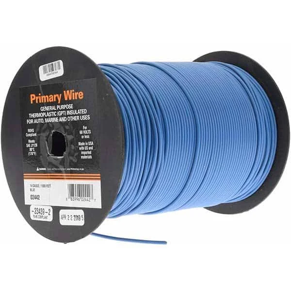 East Penn WIRE, Primary, 14 AWG, Blue, 1000' 02442