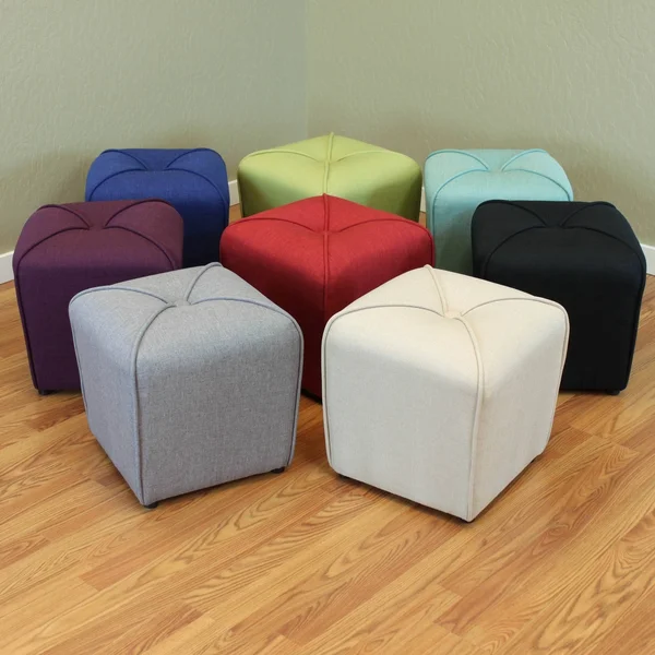 Monsoon Sopri Upholstered Ottoman - Green Apple
