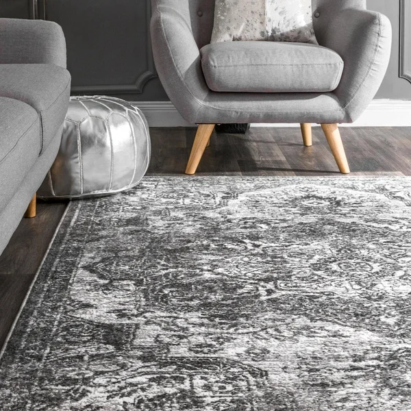nuLOOM Maryanne Medallion Gray 8 ft. x 10 ft. Area Rug