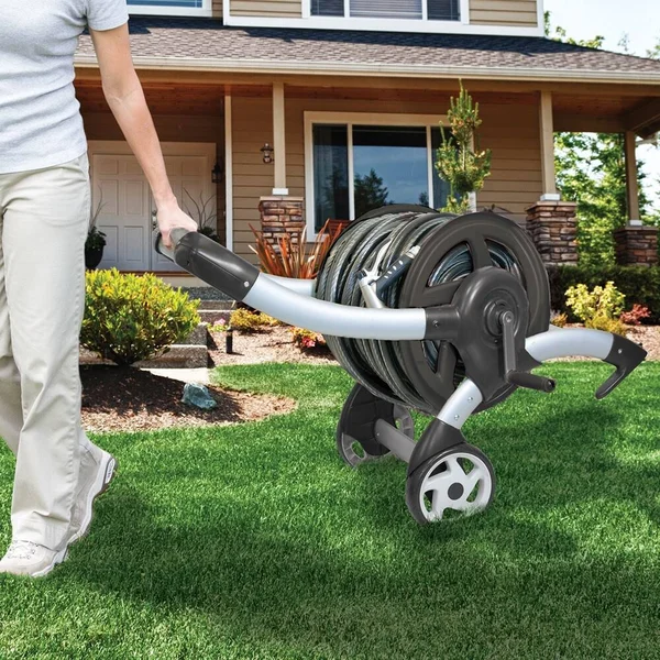 Ames Never Leak Cross-Over Garden Hose Cart, 26" x 24.63" x 33"