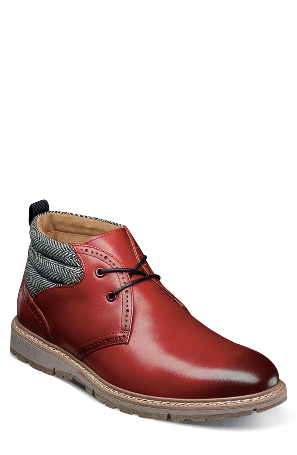 Stacy Adams Men's Grantley Chukka Boot, Color: Cranberry, Size: 8.5