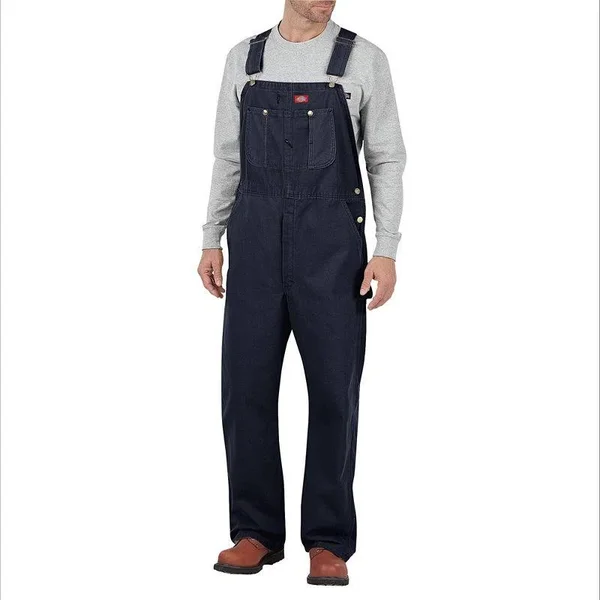Dickies Overalls: Men's DB100 Rnb Rinsed Indigo Blue Bib Overalls