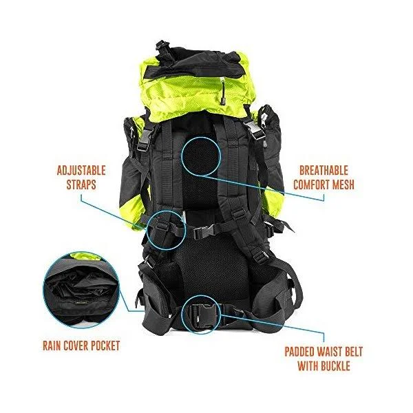 70L Internal Frame Backpack - Lime
