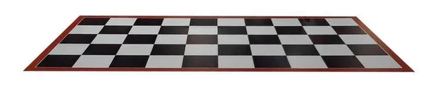 G-Floor 5' x 10' Imaged Parking Mat (Checkerboard with Red Border)