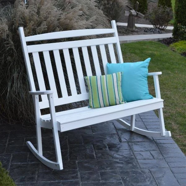 Yellow Pine Double Classic Porch ROCKER, Size: 3.5, Red